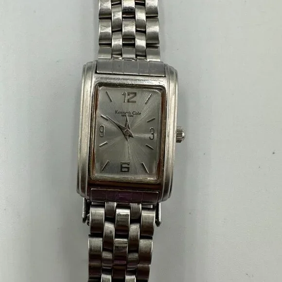 3/$30 Kenneth Cole Watch Women All Stainless Steel 21MM Case New Battery 6.75" - Picture 2 of 12